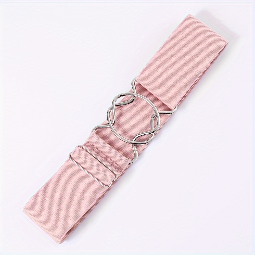 Adjustable Stretch Belt Elastic Waistband Dual Loop Buckle Casual Style